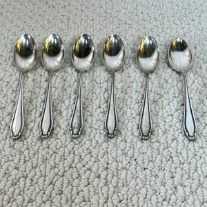 Martin 90 Silverplate Coffee Spoons 13 cm Vintage Lot of 6 Cutlery Flatware